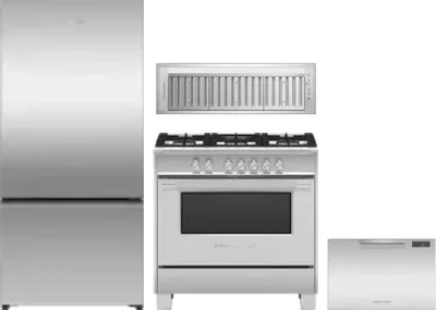 4 Piece Package Includes Refrigerator, Range, Hood And Dishwasher
